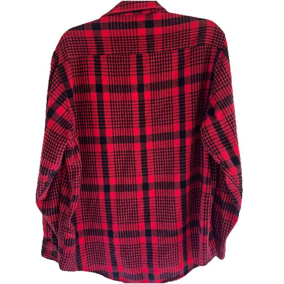 Vintage  Sears Roebuck Red And Black  Flannel Shirt Size L , Wool Blend - Picture 3 of 5